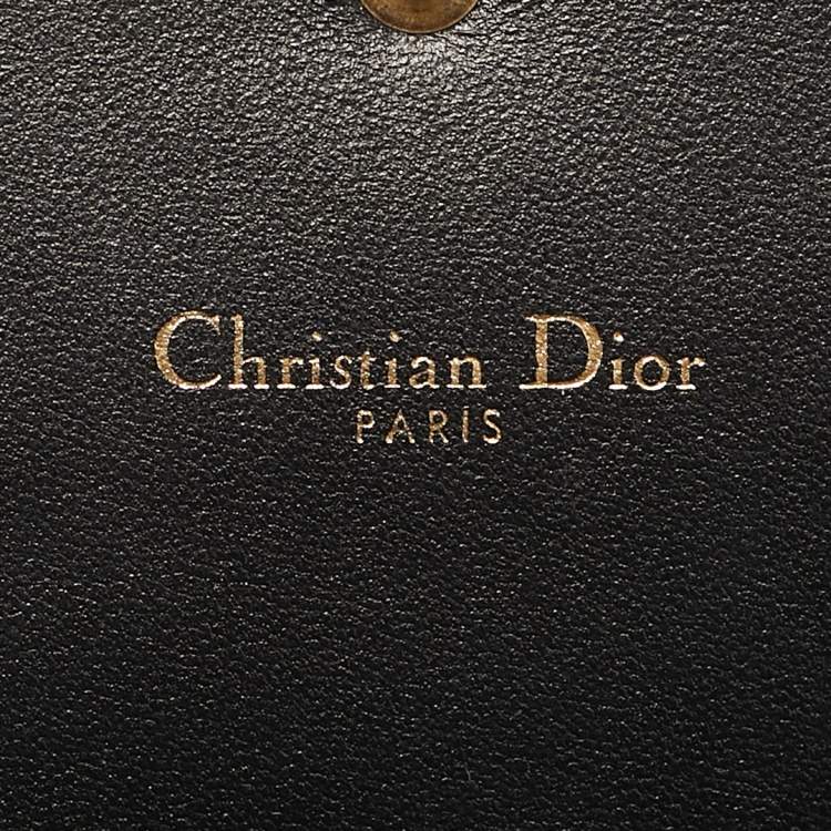 Pre Owned Dior J'Adior Croisiere Black Leather Wallet On Chain