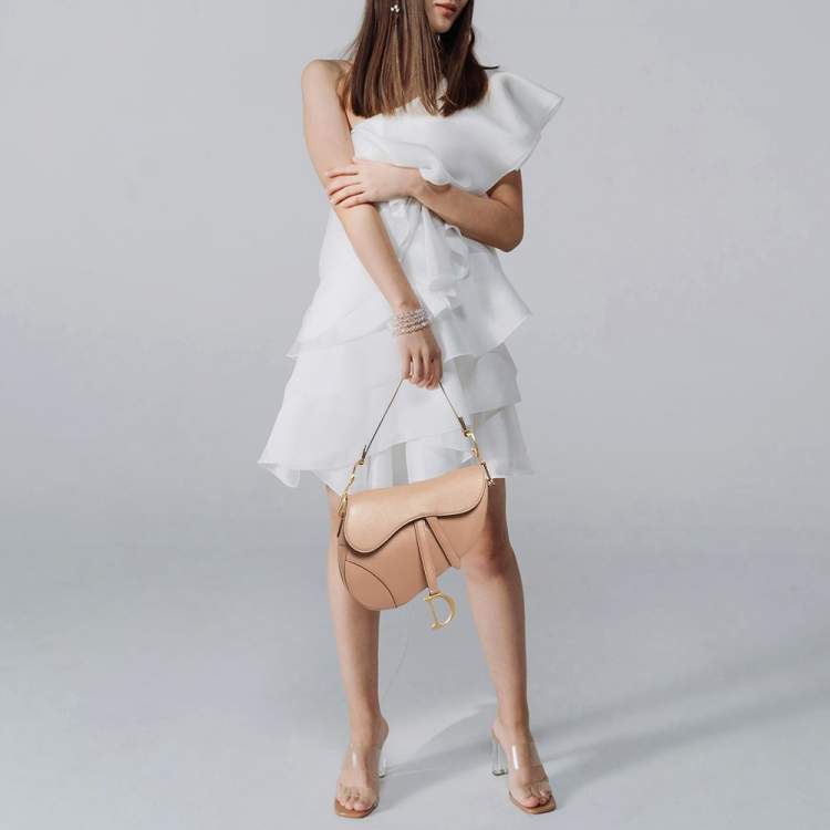 Pre Owned Dior Saddle Old Rose Leather Shoulder Bag