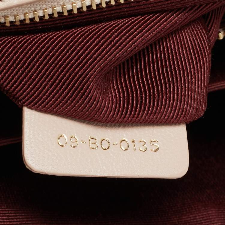 Pre Owned Dior Diorama Medium Beige Patent Leather Shoulder Bag