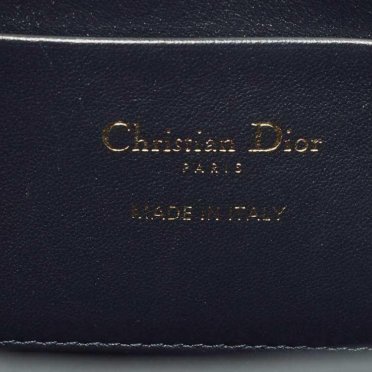 Pre Owned Dior 30 Montaigne Navy Blue Oblique Canvas Pouch