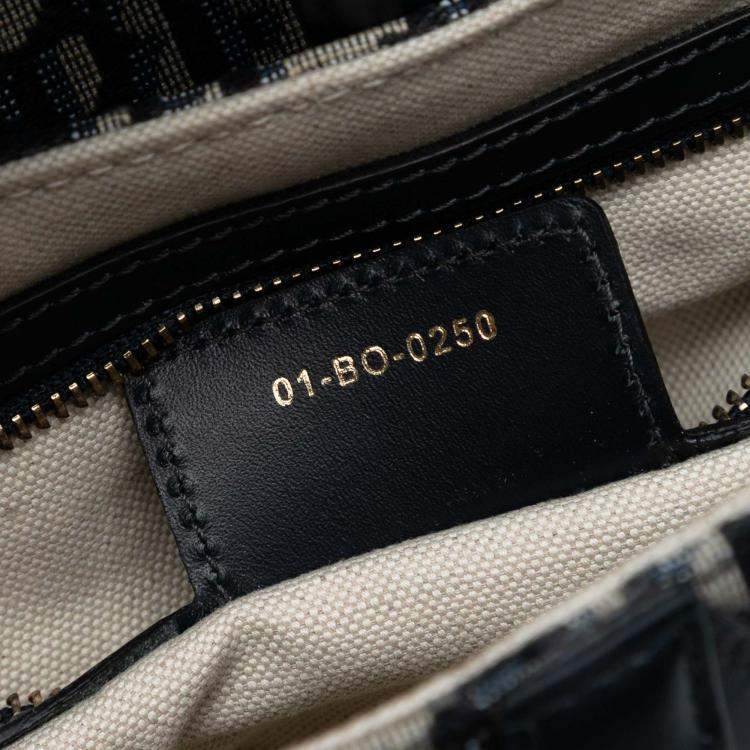 Pre Owned Dior Blue Oblique Canvas Saddle Bag