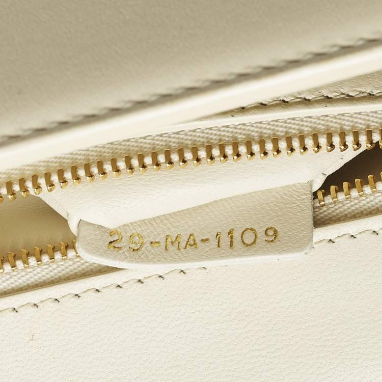 Pre Owned Dior 30 Montaigne Cream Leather Shoulder Bag