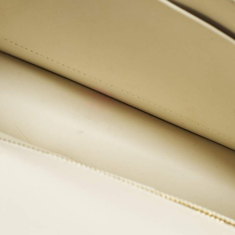 Pre Owned Dior 30 Montaigne Cream Leather Shoulder Bag