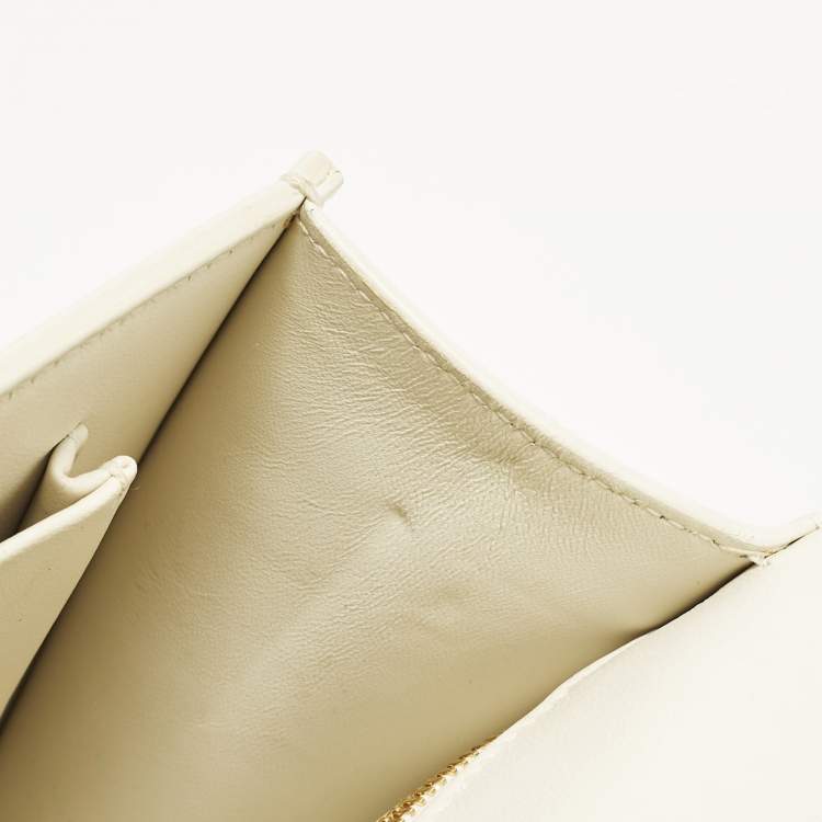 Pre Owned Dior 30 Montaigne Cream Leather Shoulder Bag