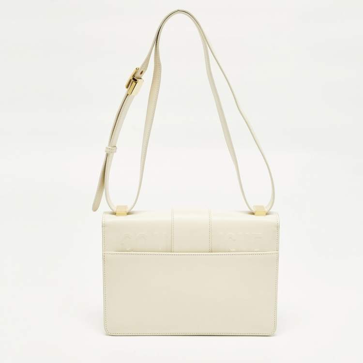 Pre Owned Dior 30 Montaigne Cream Leather Shoulder Bag