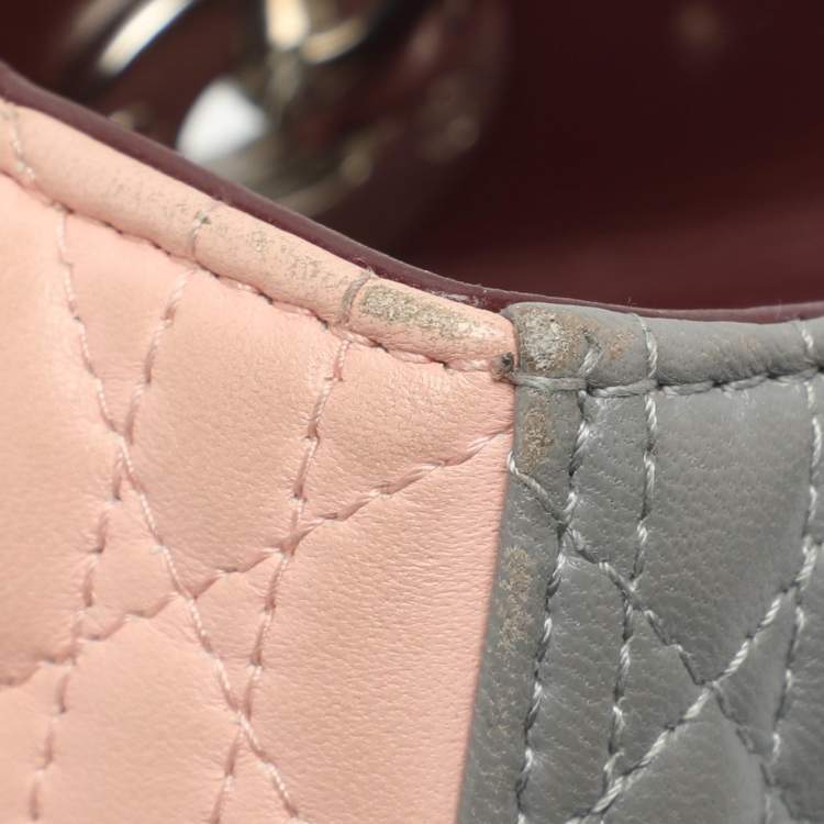 Pre Owned Dior Lady Dior Medium Multicolor Cannage Leather Tote