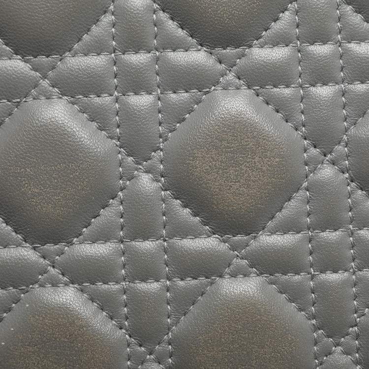 Pre Owned Dior Lady Dior Medium Multicolor Cannage Leather Tote