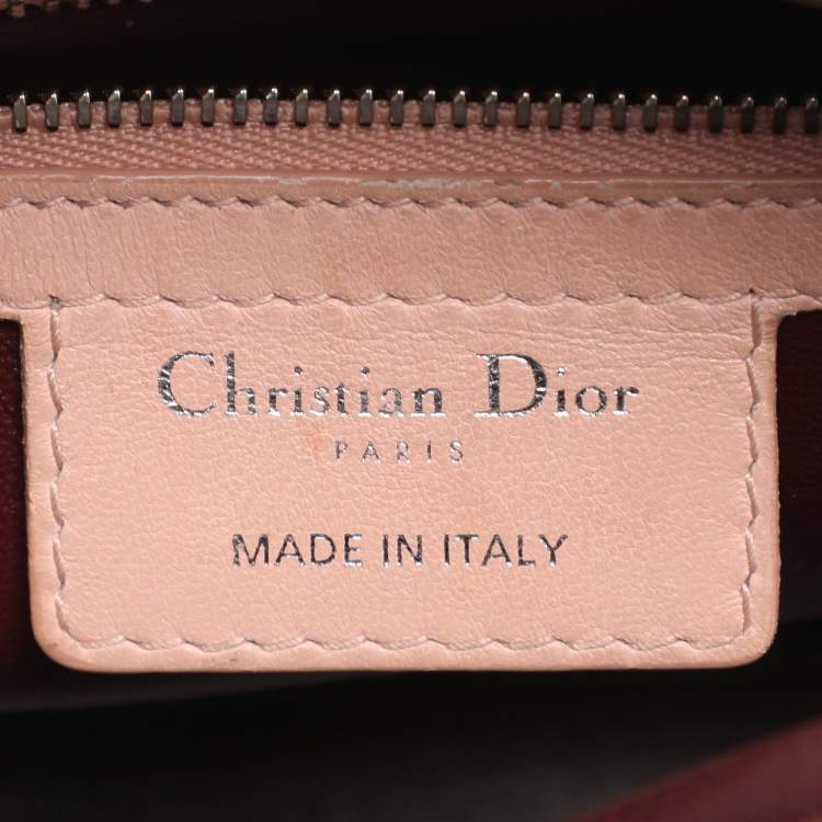 Pre Owned Dior Lady Dior Medium Multicolor Cannage Leather Tote