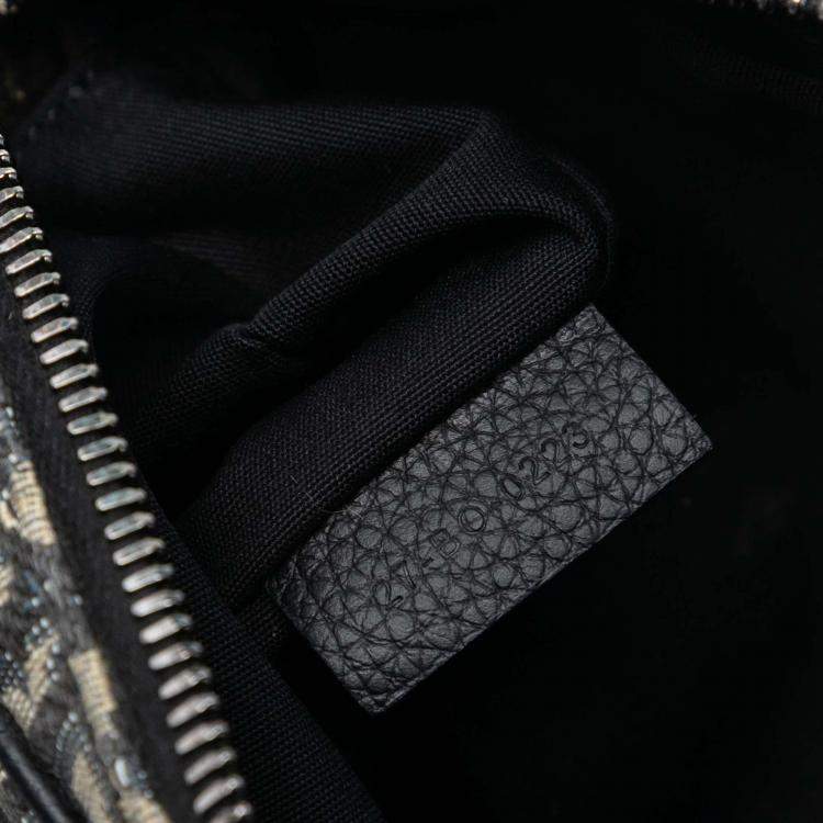 Pre Owned Dior Blue Oblique Canvas Saddle Triple Pouch