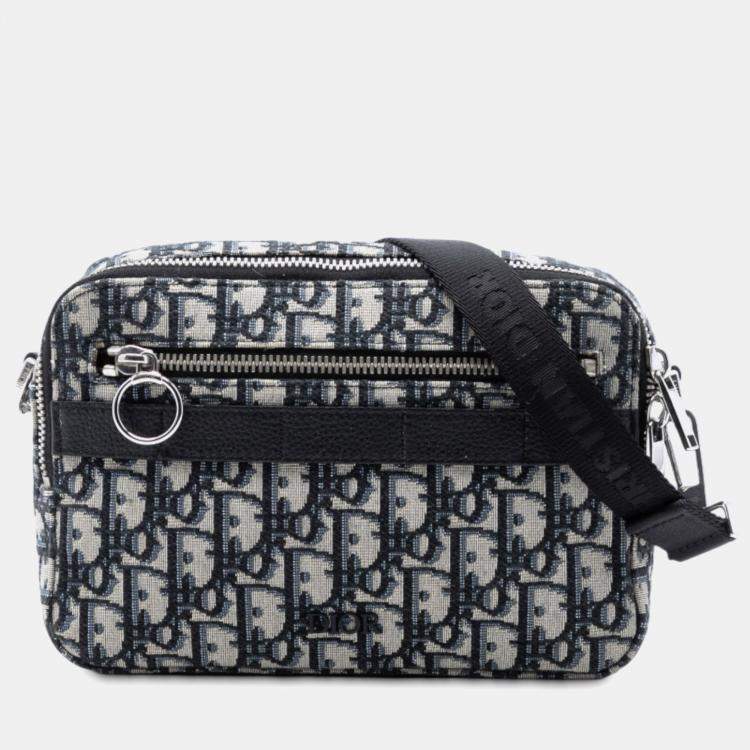 Pre Owned Dior Blue Oblique Canvas Safari Crossbody