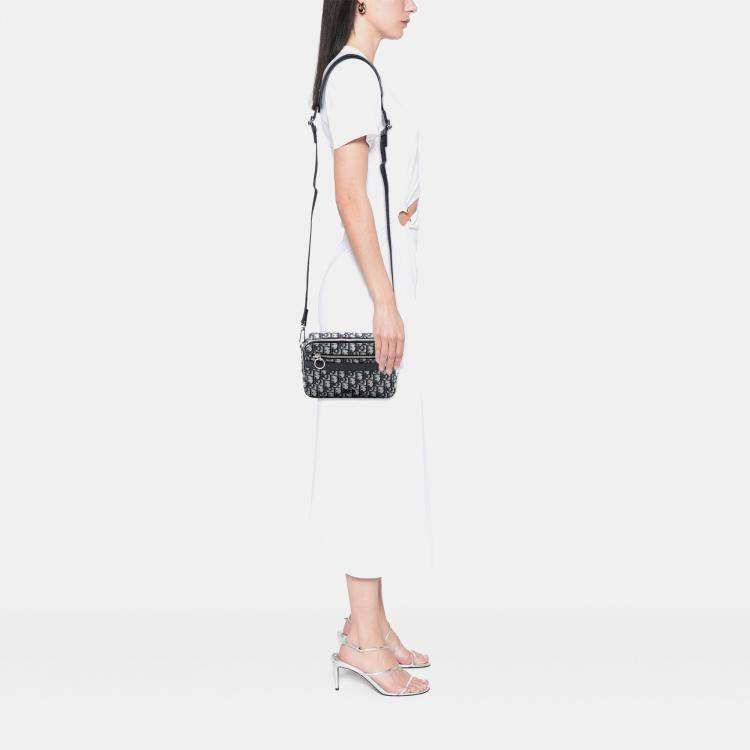 Pre Owned Dior Blue Oblique Canvas Safari Crossbody