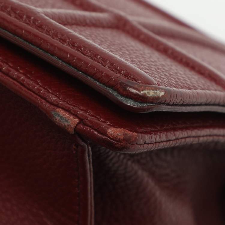 Pre Owned Dior Diorama Medium Red Leather Shoulder Bag