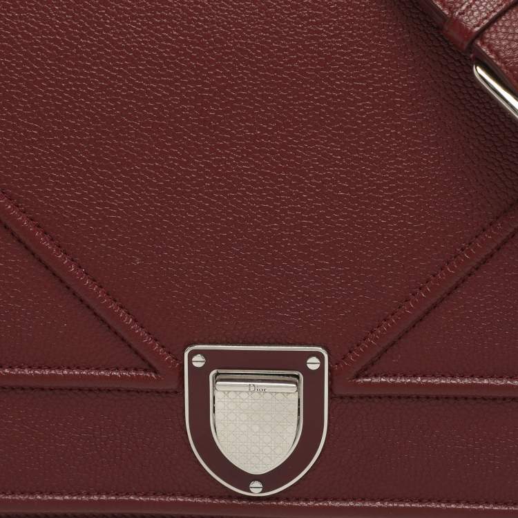 Pre Owned Dior Diorama Medium Red Leather Shoulder Bag