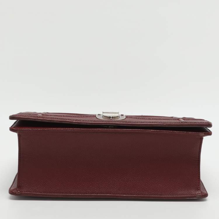 Pre Owned Dior Diorama Medium Red Leather Shoulder Bag