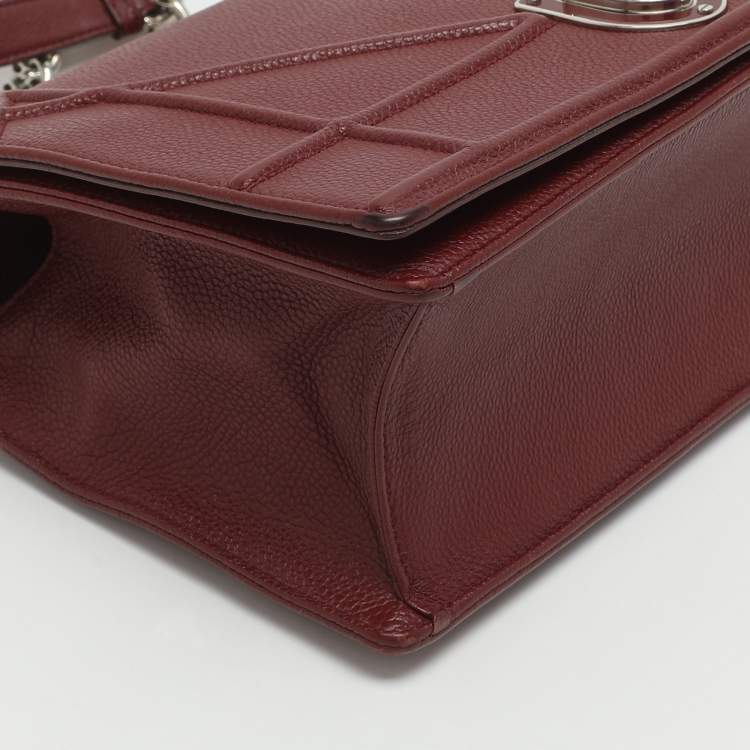 Pre Owned Dior Diorama Medium Red Leather Shoulder Bag