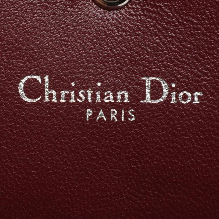 Pre Owned Dior Diorama Elancee Red Leather Trifold Wallet