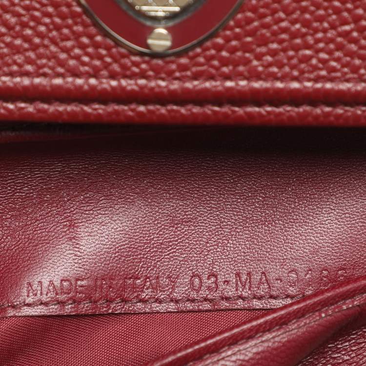 Pre Owned Dior Diorama Elancee Red Leather Trifold Wallet