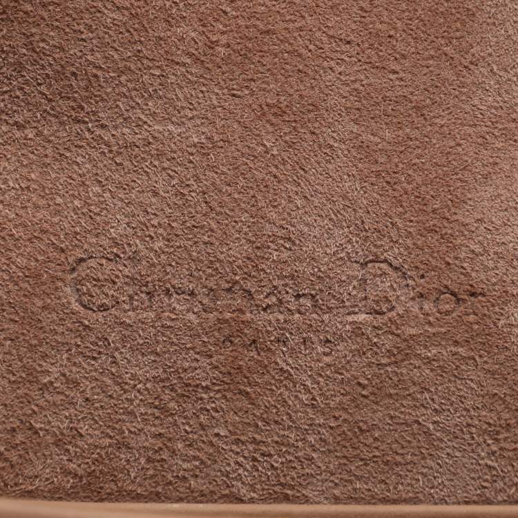 Pre Owned Dior Lady Dior Matte Nude Pink Cannage Leather Pouch