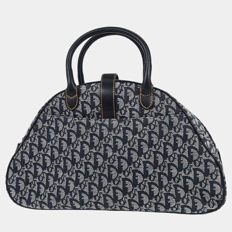 Pre Owned Christian Dior Navy Double Saddle Trotter Handbag