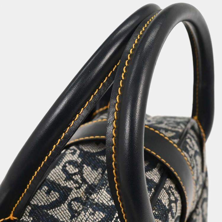 Pre Owned Christian Dior Navy Double Saddle Trotter Handbag
