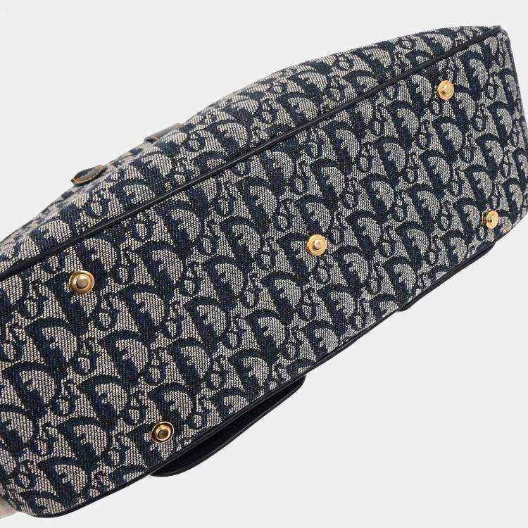 Pre Owned Christian Dior Navy Double Saddle Trotter Handbag