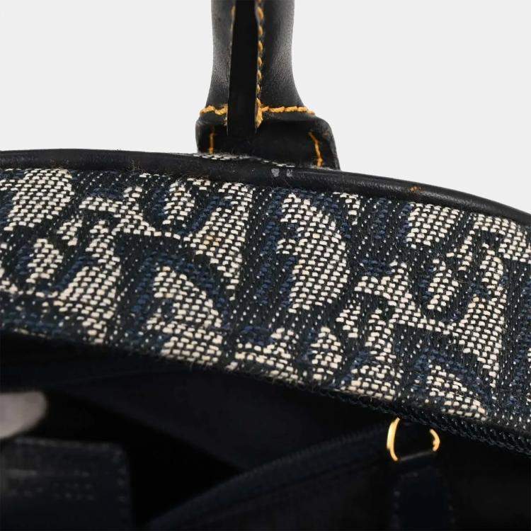 Pre Owned Christian Dior Navy Double Saddle Trotter Handbag