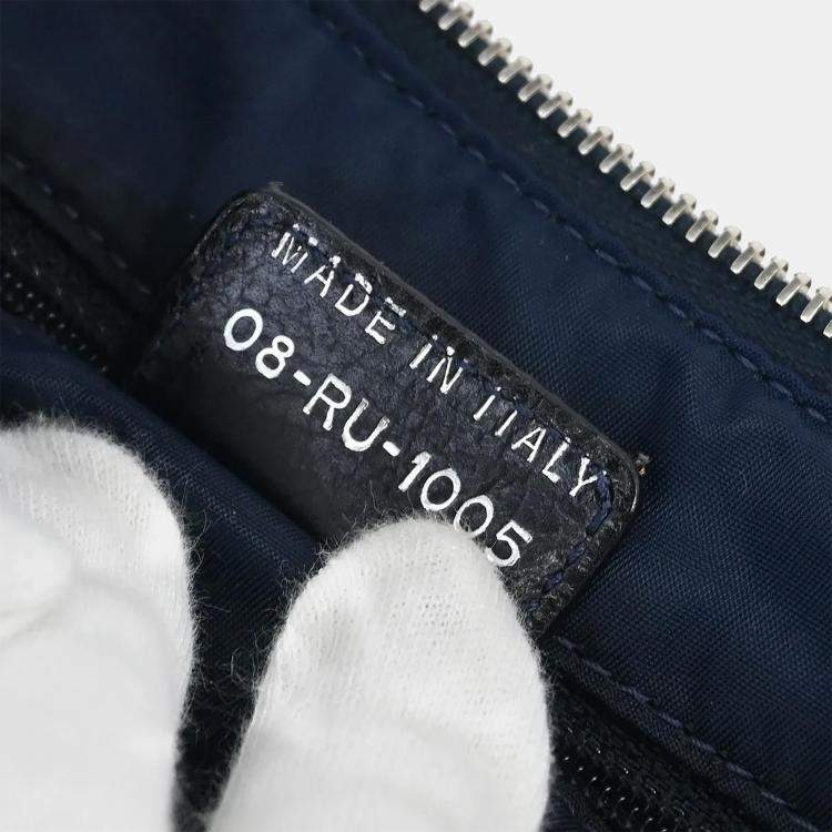 Pre Owned Christian Dior Navy Denim Trotter Flight Saddle Shoulder Bag