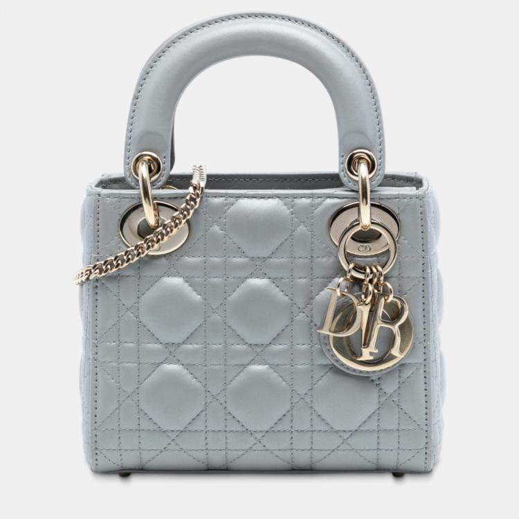 Pre Owned Dior Mini Lambskin Cannage Lady Dior