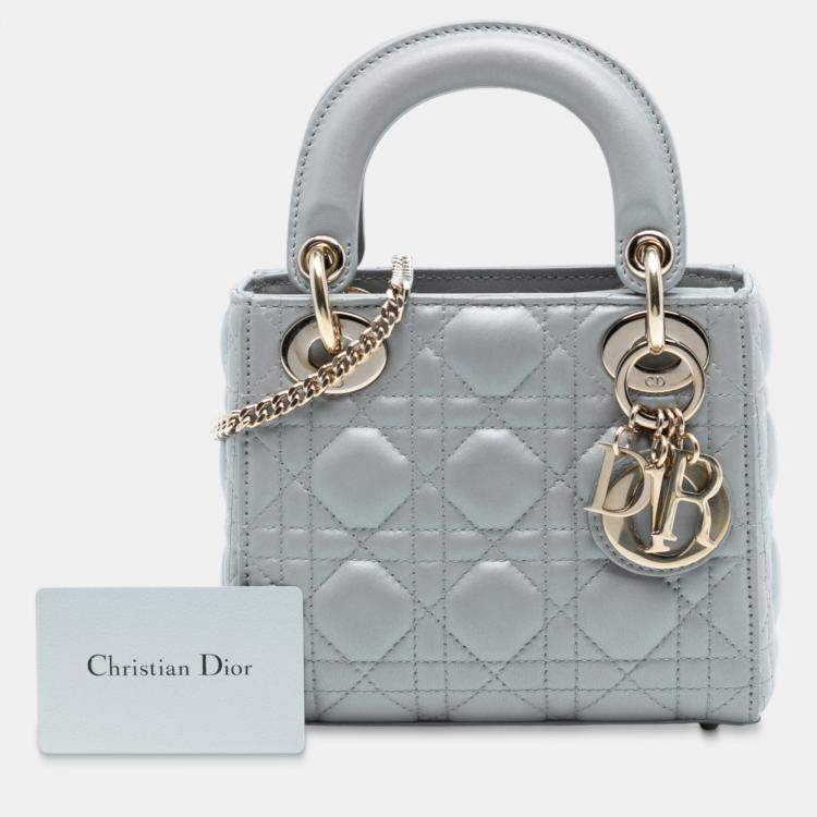 Pre Owned Dior Mini Lambskin Cannage Lady Dior