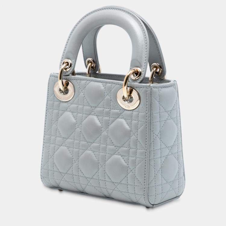 Pre Owned Dior Mini Lambskin Cannage Lady Dior