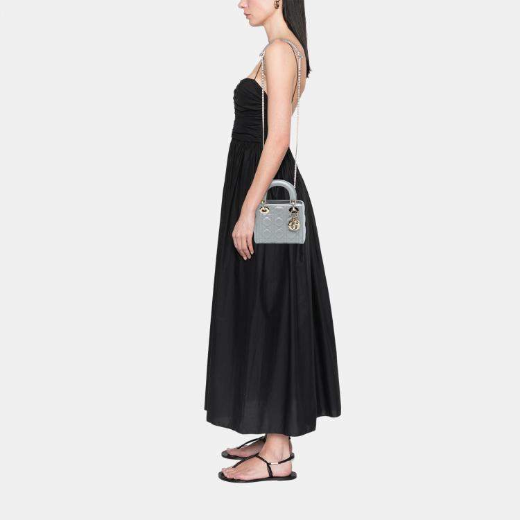 Pre Owned Dior Mini Lambskin Cannage Lady Dior