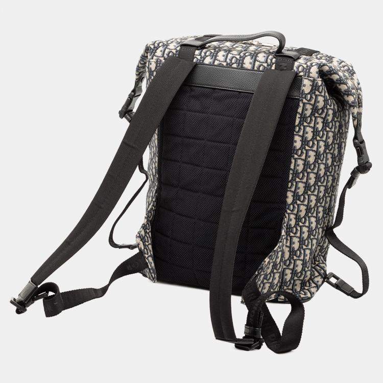 Pre Owned Dior Blue Oblique Canvas Safari Backpack