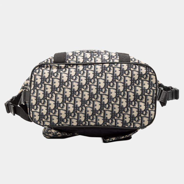 Pre Owned Dior Blue Oblique Canvas Safari Backpack