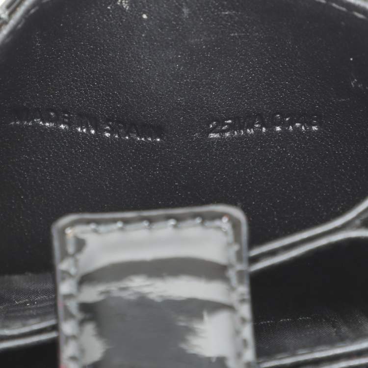 Pre Owned Dior Lady Dior Black Cannage Patent Leather Gusset Card Holder