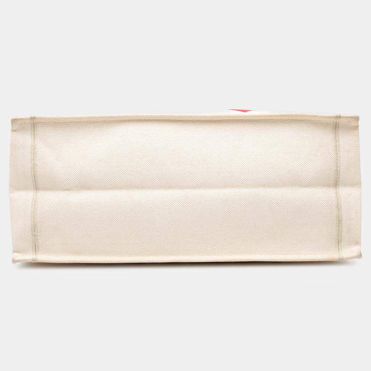 Pre Owned Dior White DiorAmour Large Embroidered Canvas Je T aime Book Tote