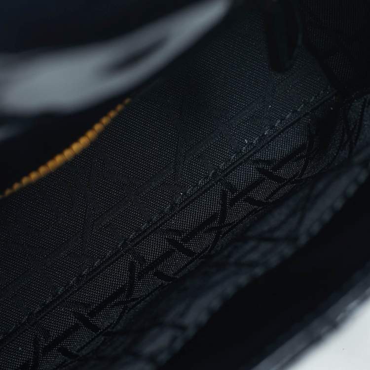 مملوكة مسبقًا حقيبة يد ديور ميني ليدي ديور جلد براءة أسود كاناج