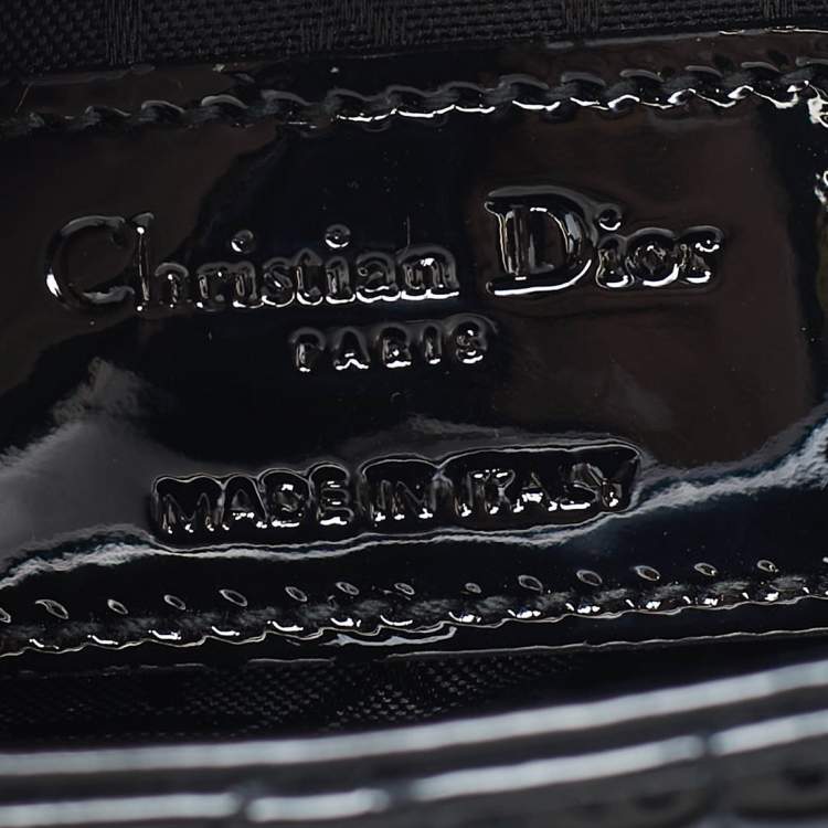 مملوكة مسبقًا حقيبة يد ديور ميني ليدي ديور جلد براءة أسود كاناج