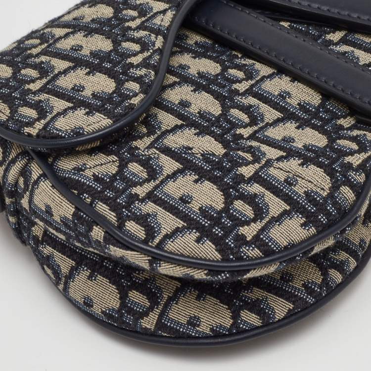 Pre Owned حقيبة ديور سادل قماش أوبليك أزرق بحري وجلد صغيرة