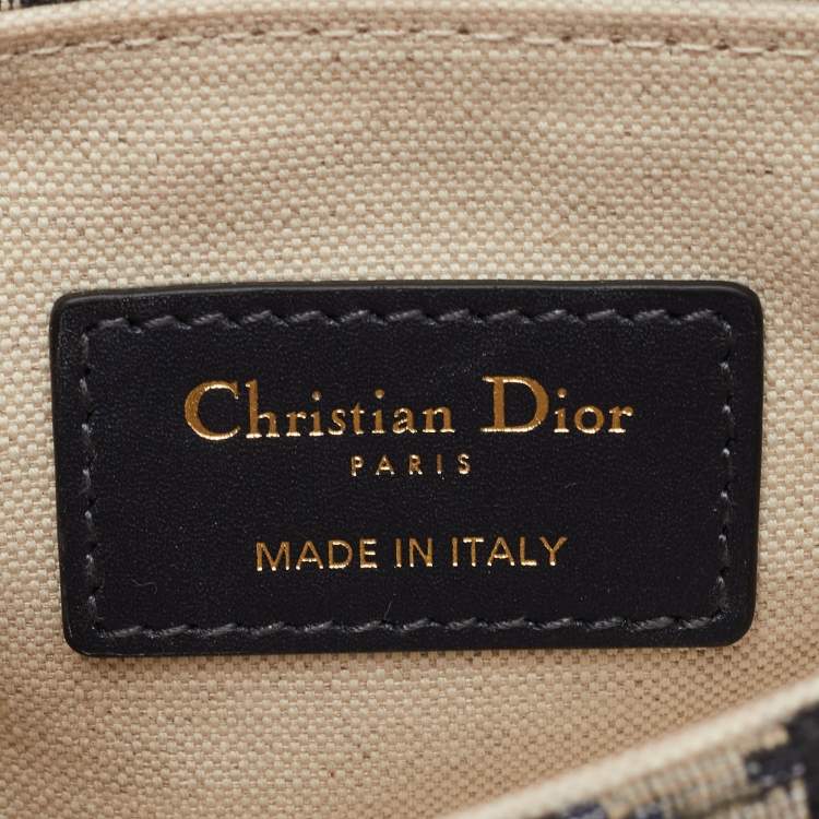 Pre Owned حقيبة ديور سادل قماش أوبليك أز رق بحري وجلد صغيرة