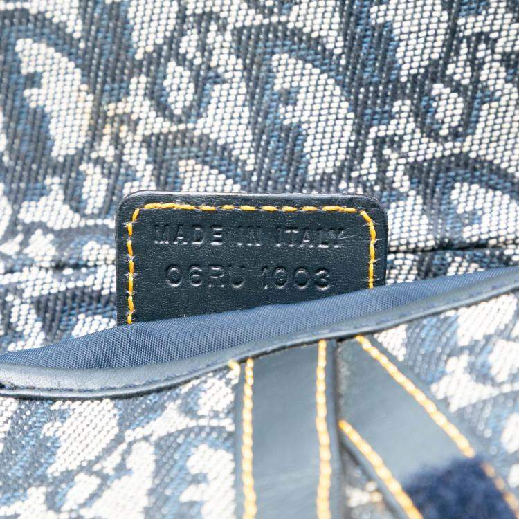 Pre Owned Dior Blue Diorissimo Canvas Saddle Bag