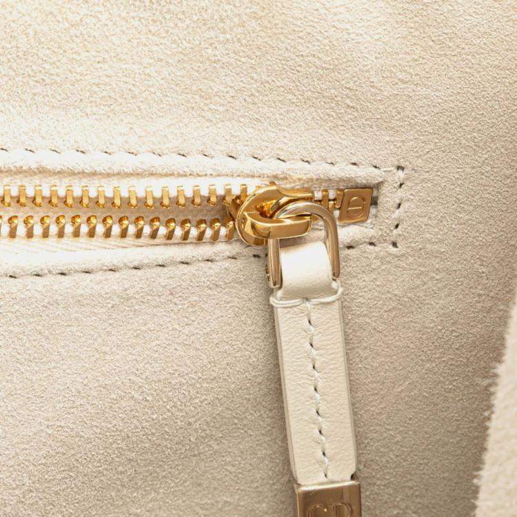 Pre Owned Christian Dior Dior Cannage Lady Shoulder Bag White Lambskin