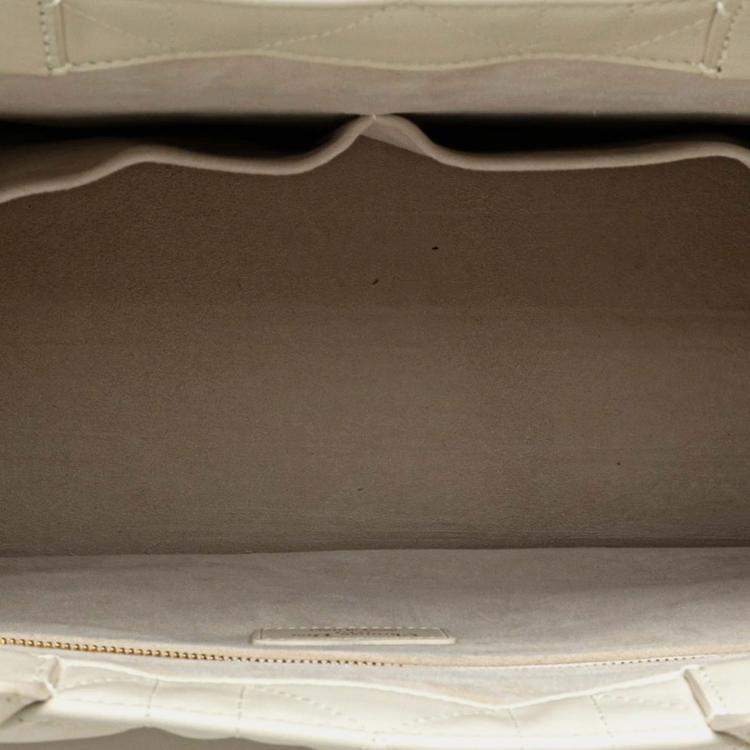 Pre Owned Christian Dior Dior Cannage Lady Shoulder Bag White Lambskin