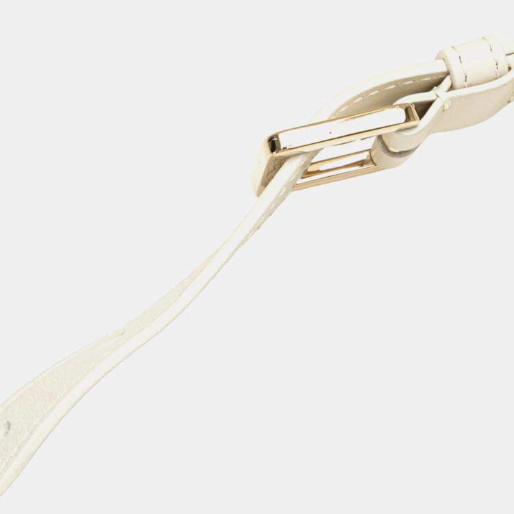 Pre Owned Christian Dior Dior Cannage Lady Shoulder Bag White Lambskin