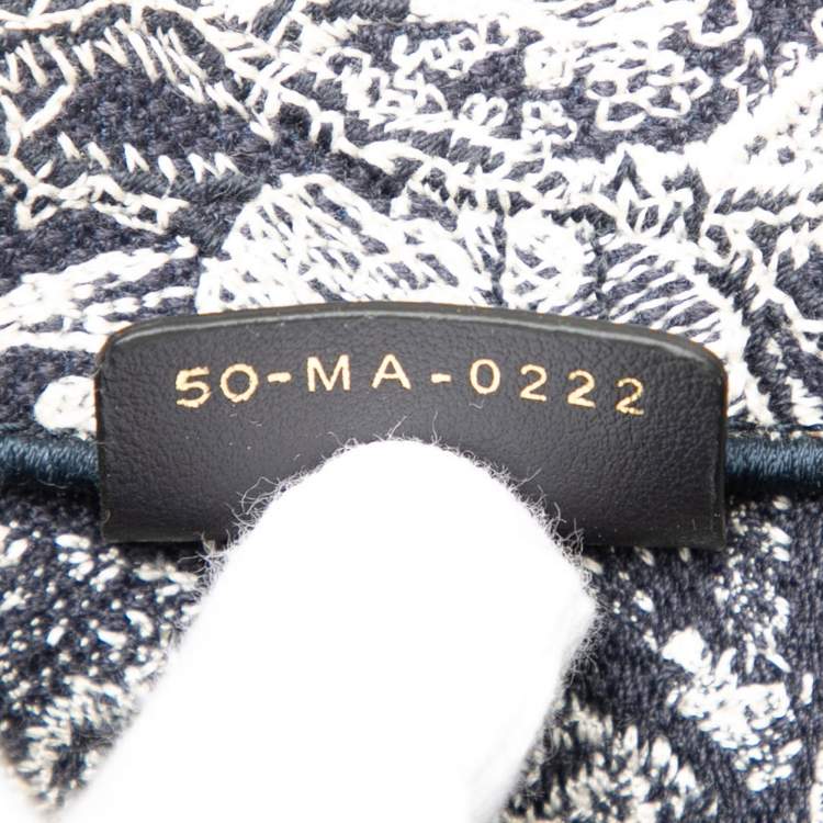 Pre Owned Dior Blue Small Canvas Embroidered Reverse Dioriviera Toile De Jouy Book Tote