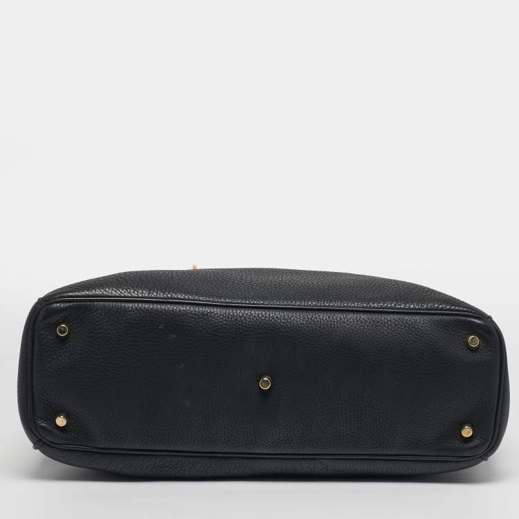 Pre Owned Dior Diorissimo Large Black Leather Shopper Tote