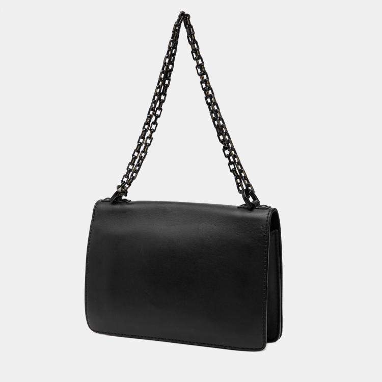 Pre Owned Dior Black Ultra Matte Calfskin JAdior Chain Flap