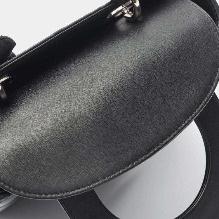 Pre Owned Christian Dior Dior Lady Dior My Abcdior Lady Small Cannage Handbag Leather Black