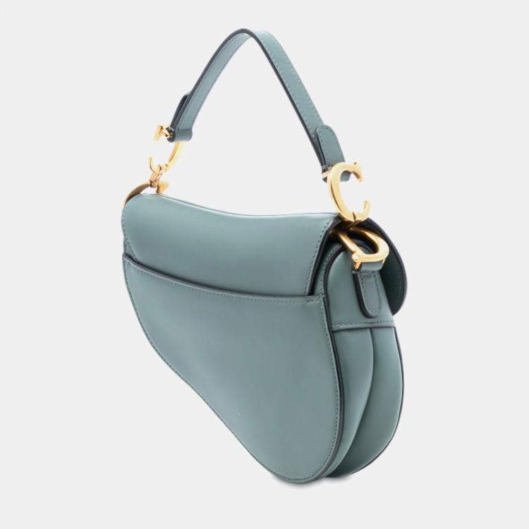 Pre Owned Dior Green Mini Smooth Calfskin Saddle Bag