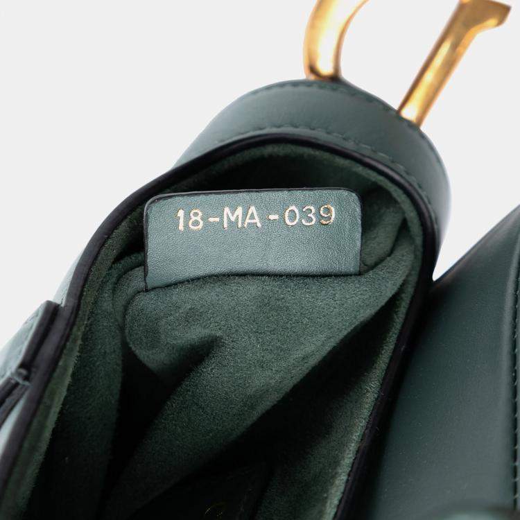 Pre Owned Dior Green Mini Smooth Calfskin Saddle Bag