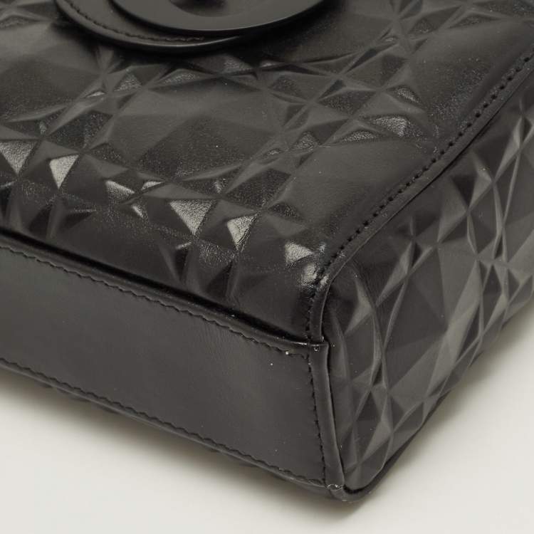 Pre Owned Dior Lady D-Joy Medium Black Cannage Diamond Leather Tote